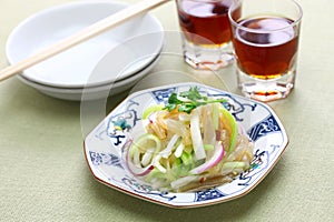 Jellyfish salad and shaoxing wine , chinese cuisine