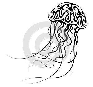 Jellyfish tattoo in tribal style
