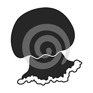 Jellyfish vector icon. Black vector icon isolated on white background jellyfish