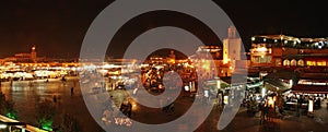 Jemaa el Fna square in Marrakech at night.