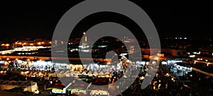 Jemaa el Fna square in Marrakech at night.