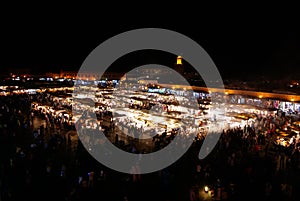 Jemaa el-Fnaa market place in Marrakesh,