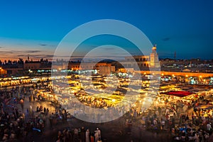 Jemaa el-Fnaa, square and market place in Marrakesh, Morocco photo