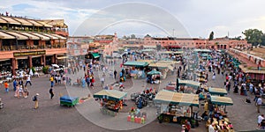 Jemaa el-Fnaa is a square and marketplace in Marrakech`s medina, Morocco