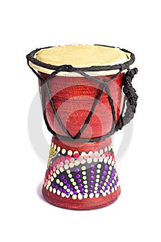 Jembe, African drum. Isolated.