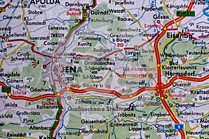 Jena, Germany, on a road m