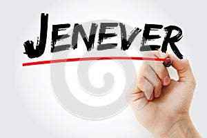Jenever text with marker