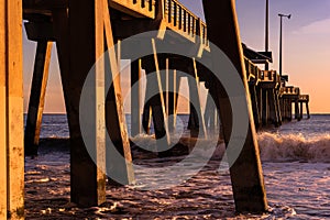 Jennette`s Fishing Pier in Nags Head , North Carolina at sunrise.