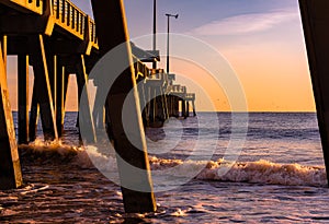 Jennette`s Fishing Pier in Nags Head , North Carolina at sunrise.