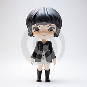 Jennifer: 3d Printed Doll Figure In Black And Gray Jacket