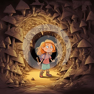 Jennifer In A Cave: A Colorful Editorial Cartoon With A Touch Of Rugrats Style