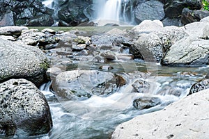 Jeongbang waterfall in Jeju Island