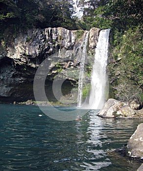 Jeongbang Waterfall in Jeju Island