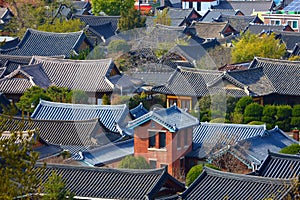 Jeonju Hanok Village townscape aerial view