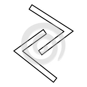 Jera rune year yeild harvest symbol icon black color vector illustration flat style image