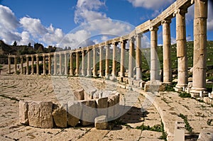 Jerash columns, Jordan photo