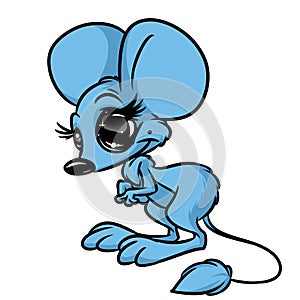 Jerboa big eyes cartoon illustration