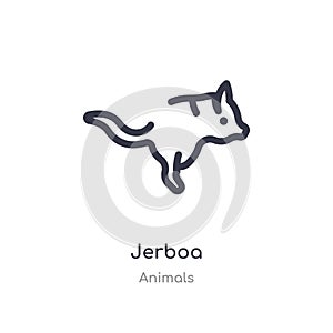 jerboa outline icon. isolated line vector illustration from animals collection. editable thin stroke jerboa icon on white