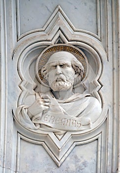 Jeremiah, relief on the facade of Basilica of Santa Croce in Florence