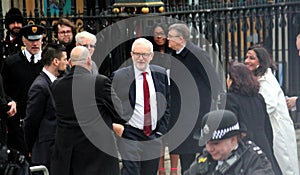 Jeremy Corbyn leader of the Labour Party attends Commonwealth Day service Westminster Abby, London UK