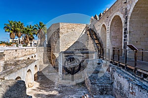 Jerez de la Frontera, Spain - Nov 15, 2019: Moorish Alcazar in Jerez de la Frontera, ancient stone fortress, Spain