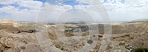 Jericho cityscape from Judea desert.