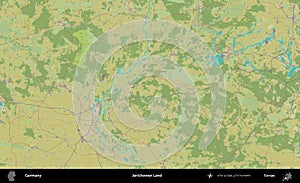 Jerichower Land, Germany. Topographic Humanitarian