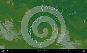 Jerichower Land outlined, Germany. Physical