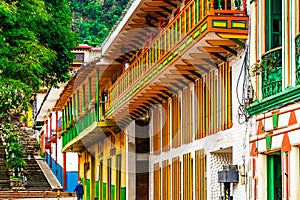 View on Jerico, Colombia, Antioquia, streets of the colonial city, located in the southwest of Antioquia, Colombia photo