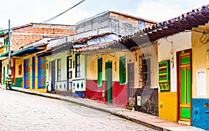 View on Jerico, Colombia, Antioquia, streets of the colonial city, located in the southwest of Antioquia, Colombia photo