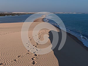 Jericoacoara Beach seen from the dune top