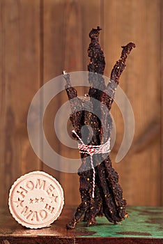 Jerky beef dried cured spiced meat