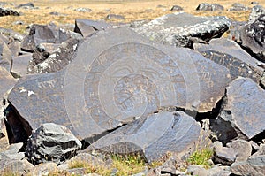 Jermuk, Armenia, stones with petroglyphs of the 7