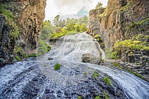 Jermuk waterfall on Arpa river in Armenia