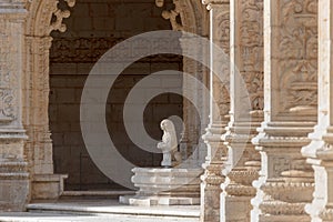 Detail of Jeronimos Monastery arches, Belem, Lisbon, Portugal photo