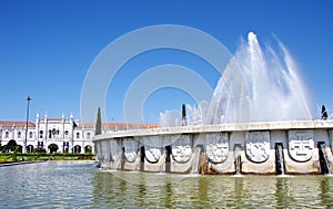 Jeronimos monastery seen from the Imperio garden in Lisbon photo