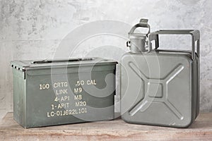 Jerrycan with bullet box