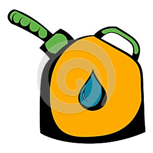 Jerrycan with flexi pipe spout icon, icon cartoon