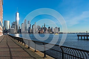 Jersey City Waterfront with the Lower Manhattan New York City Skyline