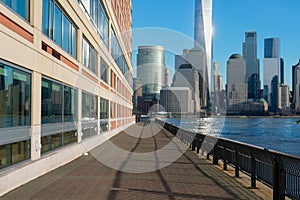 Jersey City Waterfront with the Lower Manhattan New York City Skyline