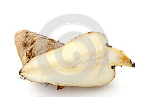 Jerusalem artichoke over white background