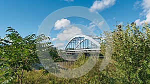 the Jerusalem Bridge, Jerusalembrücke, over the River Elbe in Magdeburg, Germany