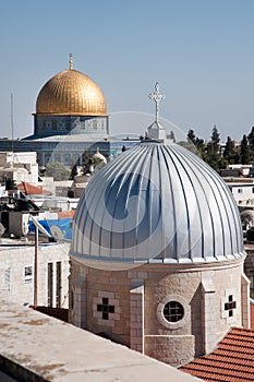 Jerusalem church and Dome of the Rock