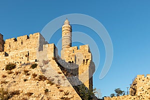 The Jerusalem Citadel in the Old City at Sunset