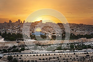 Jerusalem city by sunset