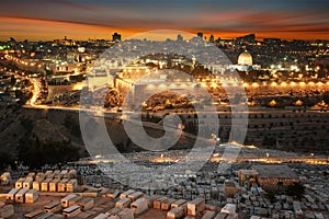 Jerusalem city by sunset
