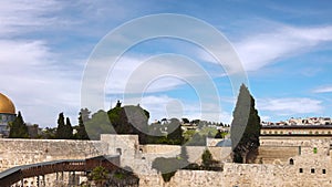 Jerusalem Islamic Dome of Rock in Old City on Temple Mount near Western Wall