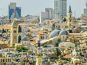 Jerusalem Israel city scape with mosque