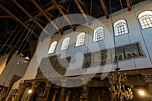 The interior of the Christmas Cave in the Church of Nativity in Bethlehem in Palestine