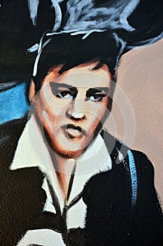 Street art Elvis Presley